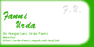 fanni urda business card